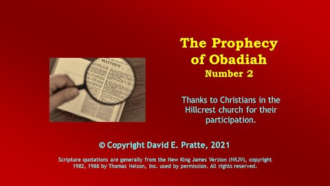 Video Bible Study: Book of Obadiah - 2
