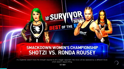 WWE Survivor Series WarGames 2022 Shotzi vs Rousey for the WWE SmackDown Women's Title