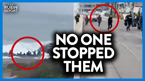 Shocking Raw Footage of Migrants Jumping Out of a Boat & Swarming a Wealthy CA Neighborhood
