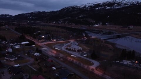 Kveldstur med drone over Sjøåsen byggefelt 28.03.2021