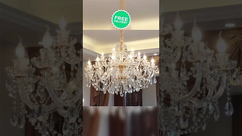 Luxury Crystal Chandelier In Living Room #lifestyle #luxury #foryou #shorts