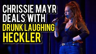 Chrissie Mayr Deals with Laughing Heckler at Mic Drop Comedy Club in San Diego, California