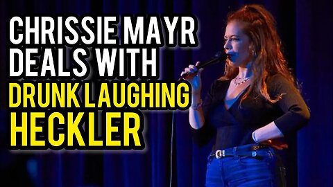 Chrissie Mayr Deals with Laughing Heckler at Mic Drop Comedy Club in San Diego, California