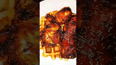 Sweet & Spicy Wings w/ Savory Waffle #sweetandspicy