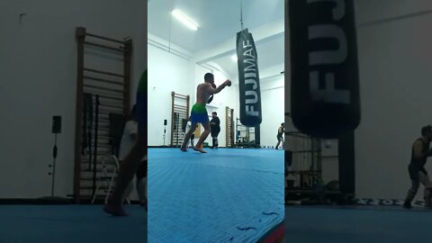 Kick, Punch, Elbow And Knee The Bag (9)