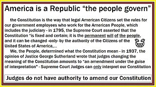 America is a Republic "the people govern"