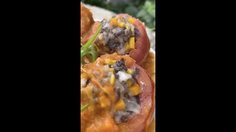 How to cook delicious stuffed meat in tomatoes | Amazing short cooking video | Recipe and food hacks