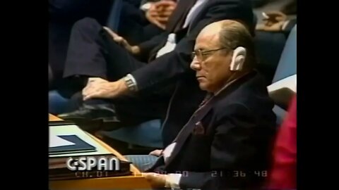 Ethiopian Foreign Minister Tesfaye Dinka speaking at UNSC - January 15, 1991