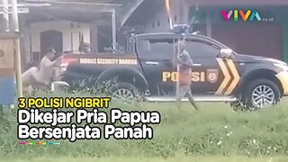 VIDEO 3 Polisi Kicep dengan 1 Warga Papua Bermodalkan Panah