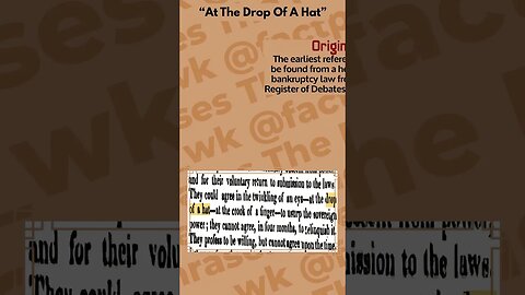 "At The Drop Of A Hat" | The Fascinating Origins Of Words And Phrases #part11 | #factpulse