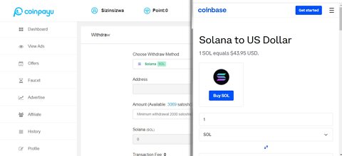 How To Get Free Solana SOL Cryptocurrency Paid To Click At Coinpayu And Instant Withdraw