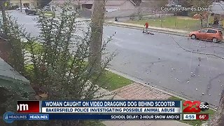 Video appears to show person dragging dog on electric scooter in Downtown Bakersfield