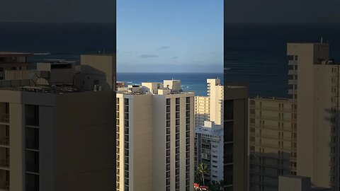 26th Floor View of Waikiki Bay from Waikiki Banyan Tower 1