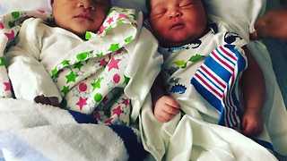 Twin sisters give birth on same day