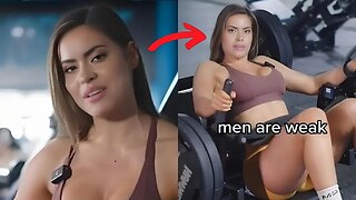 Delusional Female Fitness Influencer Says Men Are WEAK