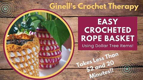 Crochet Basket Tutorial for Beginners Using Dollar Tree Yarn and Rope: Takes $2 and 20 minutes!