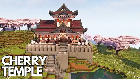 Minecraft: How to build a Cherry Blossom Temple | Tutorial