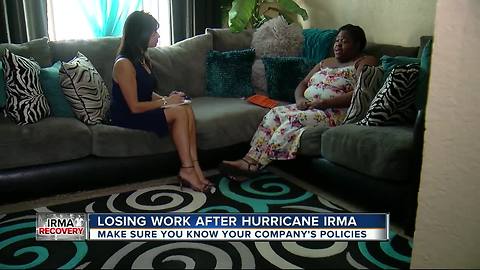 Woman loses job after Hurricane Irma