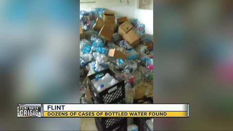 Dozens of cases of bottled water found in Flint