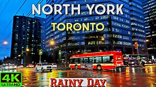 【4K】North York Toronto rainy Walk Canada 🇨🇦