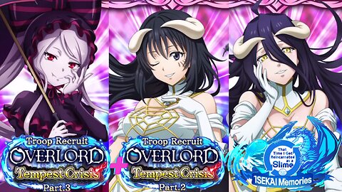 SLIME ISEKAI Memories: Troop Recruit Overlord Tempest Crisis P2 + P3 Banner Summons