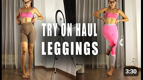 Cute girl try on haul leggings