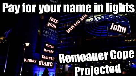 Remoaner tears and cope projected on eu buildings😂