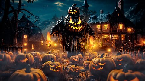 Haunted Village Halloween Ambience 2023 🎃 Halloween Cozy Autumn Ambience With Scary Sounds