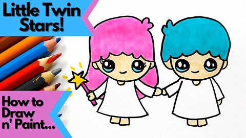 How to draw and paint Little Twin Stars Sanrio