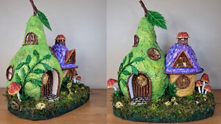 DIY Fairy House using Plastic Container / Pear House