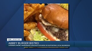 Abbey Burgers says "We're Open Baltimore!"