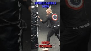 Heroes Training Center | Kickboxing & MMA "How To Double Up" Uppercut & Hook & Cross FH | #Shorts