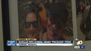 Normal Heights burglar rips screen, grabs 'priceless' items