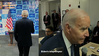 Biden campaigns in front of a small group of Democrats with a bunch of nonsense.