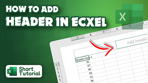 How to add a header in Excel