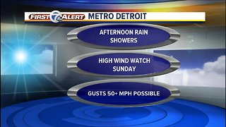 Rain today, high winds Sunday