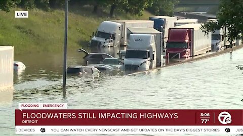 Floodwaters Still Impacting Detroit Highways