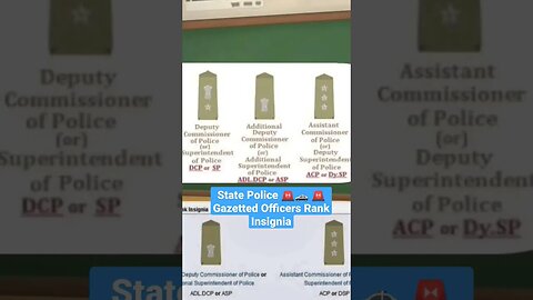 State Police 🚨🚓 🚨 Gazetted Officers Rank Insignia|| #viral #shortsvideo #youtubeshorts #pcs