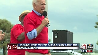 Joe Biden visits strikers outside Fairfax GM plant