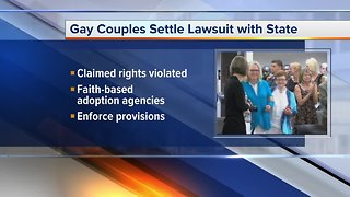 Gay couples settle lawsuit with Michigan
