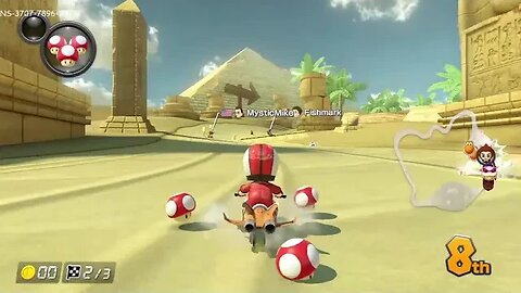 8/25/22 win on Mario Kart 8 Deluxe's GCN Dry Dry Desert track