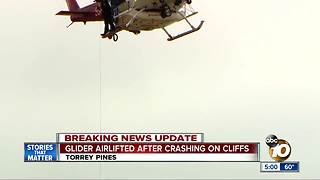 Paraglider rescued after crashing into cliff in Torrey Pines