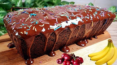 Amazing dessert in 5 minutes! You will make this cake every day! Chocolate Cherry Banana Bread