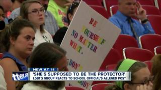 LGBTQ group reacts to school official's alleged post