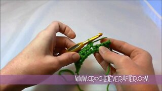 Left Hand Single Crochet Tutorial #3: Single Crochet into the Middle of the Row