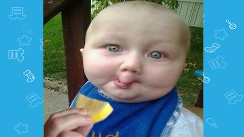 Funny Babies Tasting Lemon