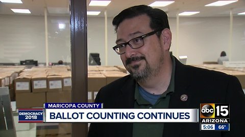 Ballot counting continues in Maricopa County nearly a week after the Midterm Elections