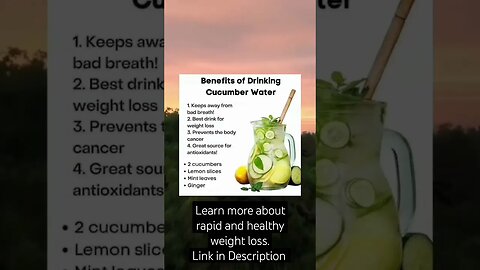 Benefits of drinking cucumber water for a week | Cucumber detox water lose weight | Burn Fat #shorts