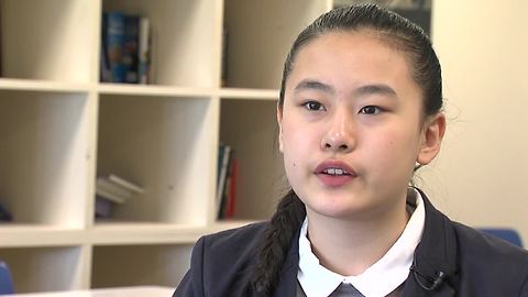 Eighth-grader Vanessa Xiao talks about competing in the National Spelling Bee