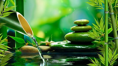 Relaxing Piano Music, Sound of Flowing Water, Music for Meditation, Nature Sounds, Bamboo